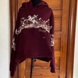 Wrangler Burgundy Graphic Hoodie Sweatshirt